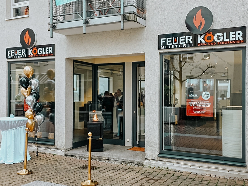 Ofenstudio in Rutesheim mit Schaufenster und Ausstellung von Feuerstellen